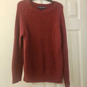 US POLO ASSN Cabincore Warm Burgundy Red Ribbed Sweater Crew Neck M